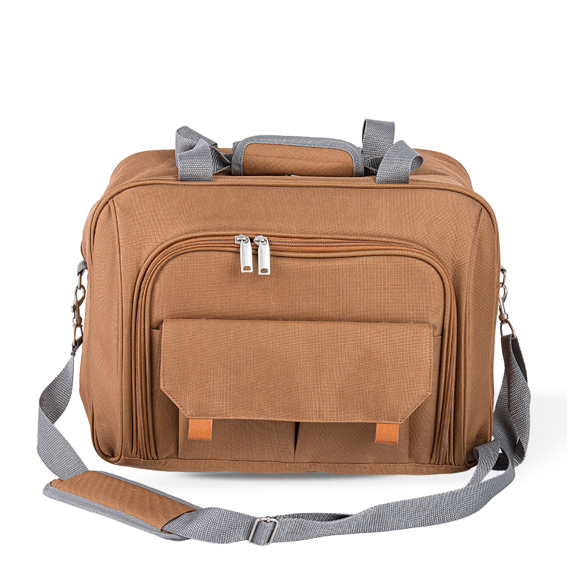 Ladies 'Lunch Bag, 18L herre- og kvinners isolerte lunsjboks, utvidbar dobbeltlags lunsjkjølespose, lekkasjesikker lett lunsjveske, med sidevevspose (grå)